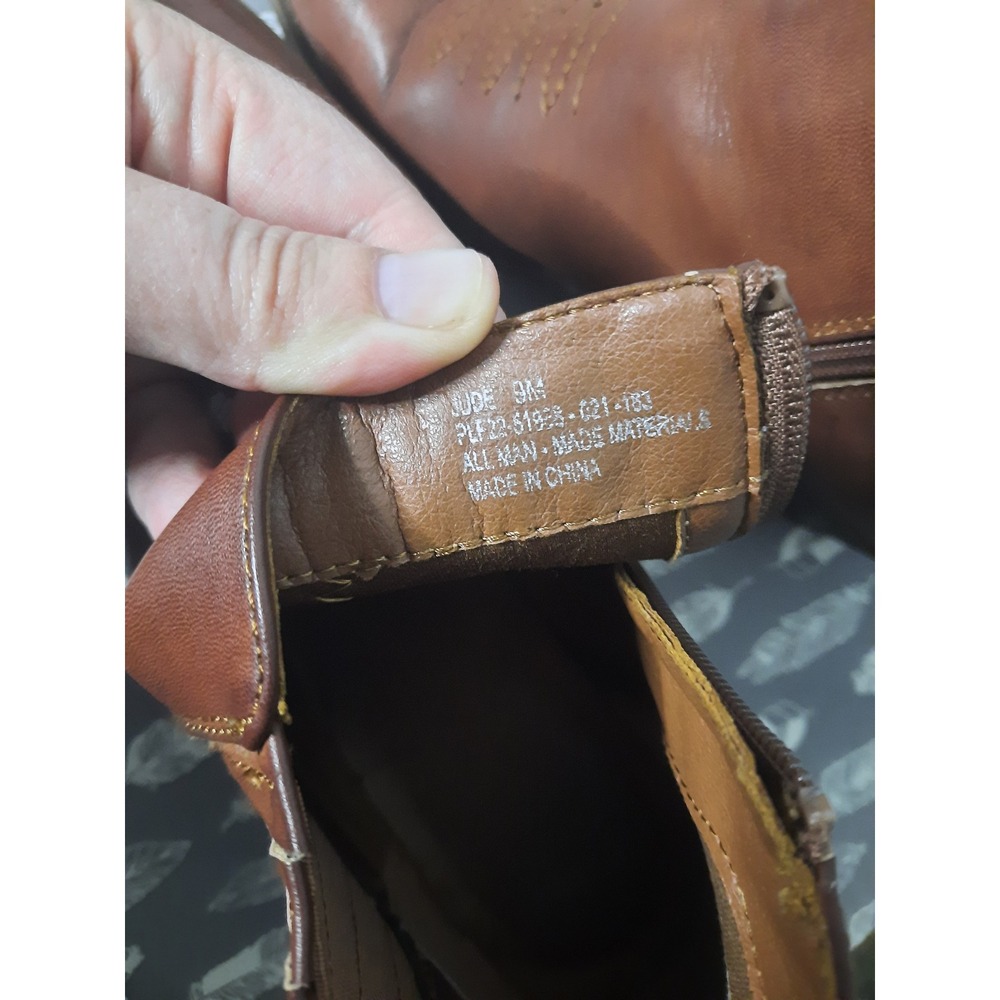 Frye and Co Jude Cognac Brown Western Ankle Boots Block Heel Size 9M - Picture 5 of 6